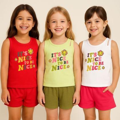 Imagem de Conjunto Menina Regata com Recorte Cut Out e Shorts - Kely & Kety