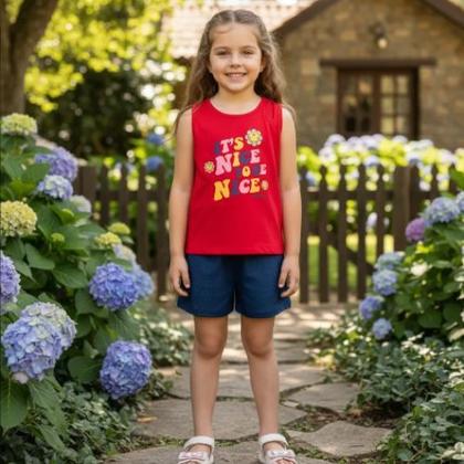 Imagem de Conjunto Menina Regata com Recorte Cut Out e Shorts - Kely & Kety