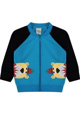 Imagem de Conjunto Menino Azul e Preto Jaqueta Ursinho Inverno Frio