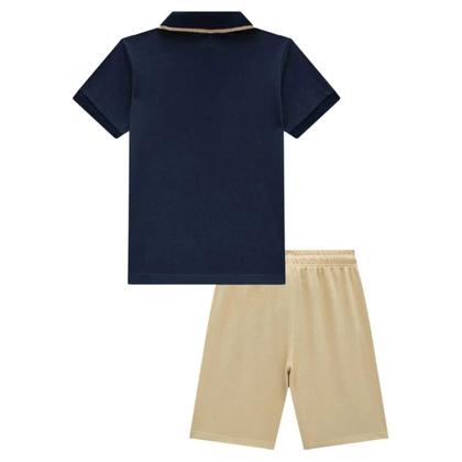 Imagem de Conjunto Menino Camisa Polo em Piquet e Bermuda em cotton com elastano Luc.boo