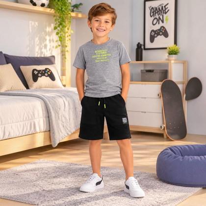Imagem de Conjunto menino camiseta bermuda cotelê serelepe
