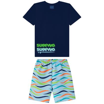 Conjunto Menino Infantil Estampado Bermuda em Tactel Cores Sortidas Duduka Imagem de Conjunto Menino Infantil Estampado Bermuda em Tactel Cores Sortidas Duduka