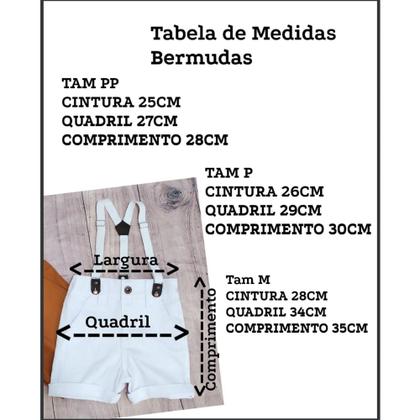 Imagem de Conjunto Menino Linha Premium  Branco +Bermuda +Suspensório