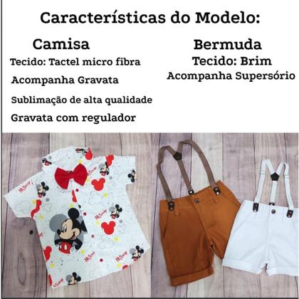 Imagem de Conjunto Menino Linha Premium  Branco +Bermuda +Suspensório