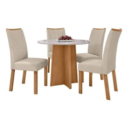 Imagem de Conjunto Mesa 100cm Celebrare Redonda Com 4 Cadeiras Apogeu