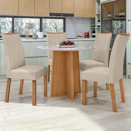 Imagem de Conjunto Mesa 100cm Celebrare Redonda Com 4 Cadeiras Apogeu