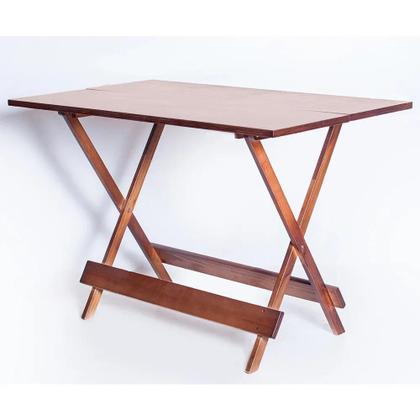 Imagem de Conjunto Mesa 120x70 6 Cadeiras Dobrável Imbuia Ref. W120.6I