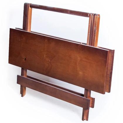 Imagem de Conjunto Mesa 120x70 6 Cadeiras Dobrável Imbuia Ref. W120.6I