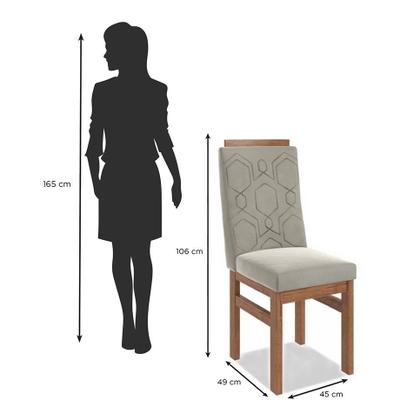 Imagem de Conjunto Mesa 160x82cm e 6 Cadeiras Madeira Maciça
