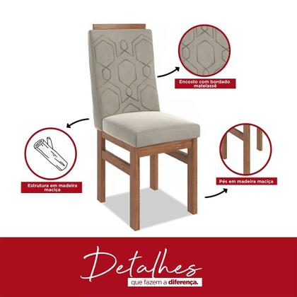 Imagem de Conjunto Mesa 160x82cm e 6 Cadeiras Madeira Maciça