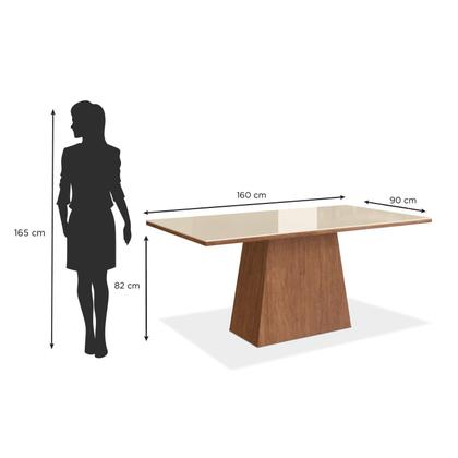 Imagem de Conjunto Mesa 160x82cm e 6 Cadeiras Madeira Maciça