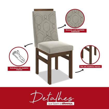 Imagem de Conjunto Mesa 160x82cm e 6 Cadeiras Madeira Maciça