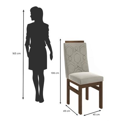 Imagem de Conjunto Mesa 160x82cm e 6 Cadeiras Madeira Maciça