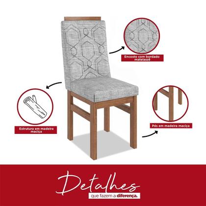 Imagem de Conjunto Mesa 160x82cm e 6 Cadeiras Madeira Maciça