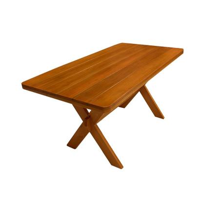 Imagem de Conjunto Mesa 1,6m e 2 Bancos Sem Encosto Madeira Maciça Eucalipto