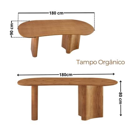 Imagem de Conjunto Mesa 180cm X 80cm Tampo Mdf Canto Copo 6 Cadeiras Celeste