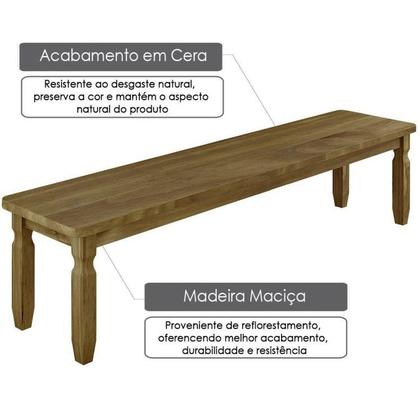 Imagem de Conjunto Mesa 1,82m e 2 Bancos Rústico - Ideal P/ Area Externa - Madeira Maciça