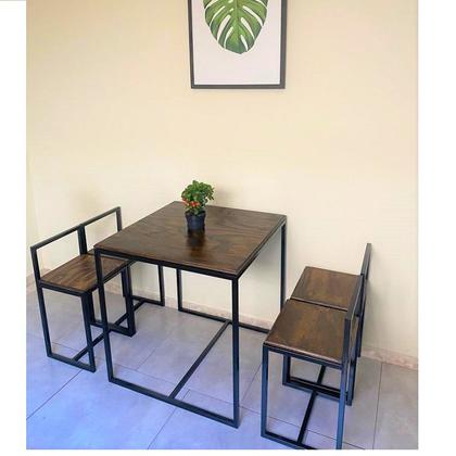 Imagem de Conjunto Mesa 4 Cadeiras Pequena Madeira Imbuia Industrial Wood Box