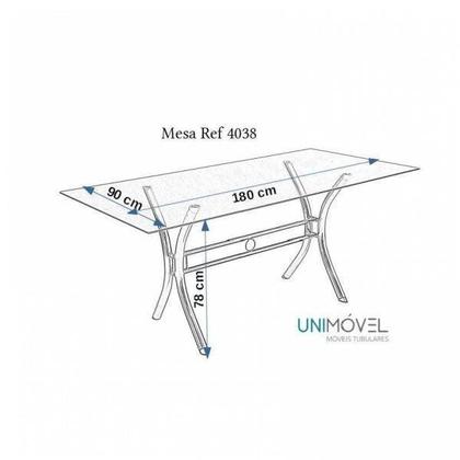 Imagem de Conjunto Mesa 8 Cadeiras Cromado Moveis