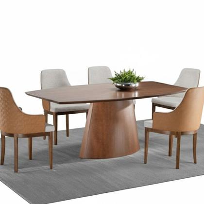 Imagem de Conjunto Mesa Aghata 2,00x1,00 Mdf Laminado 6 Cadeiras