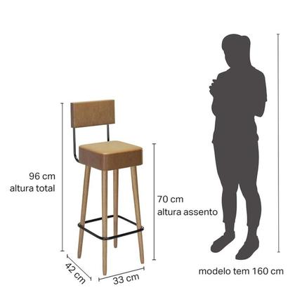 Imagem de Conjunto Mesa Alta Bistrô Viena e 2 Banquetas Alta Banco Barcelona 96cm Bares Sala Estar/Jantar Gourmet- Salaone