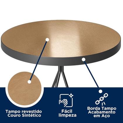 Imagem de Conjunto Mesa Alta Bistrô Viena e 2 Banquetas Alta Banco Barcelona 96cm Bares Sala Estar/Jantar Gourmet- Salaone