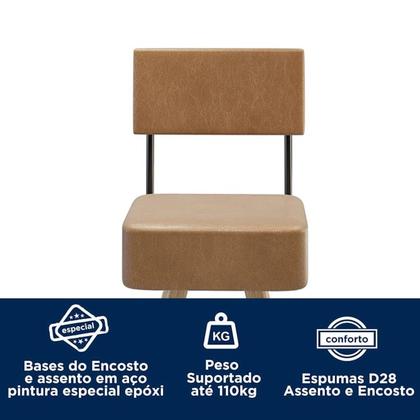 Imagem de Conjunto Mesa Alta Bistrô Viena e 2 Banquetas Alta Banco Barcelona 96cm Bares Sala Estar/Jantar Gourmet- Salaone