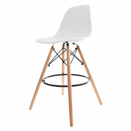 Imagem de Conjunto Mesa Alta Redonda Bistro Com 3 Banquetas Altas Charles Eames Eiffel Preta