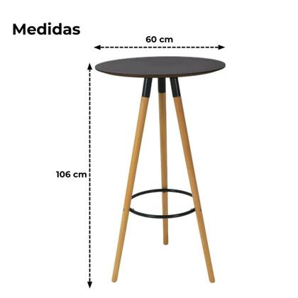 Imagem de Conjunto Mesa Alta Redonda Bistro Com 4 Banquetas Altas Charles Eames Eiffel Branca