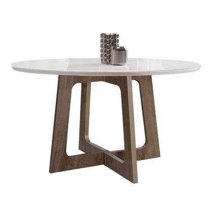 Imagem de Conjunto Mesa Arizona 120cm com 4 Cadeiras Arizona Tampo Redondo Plus com Vidro