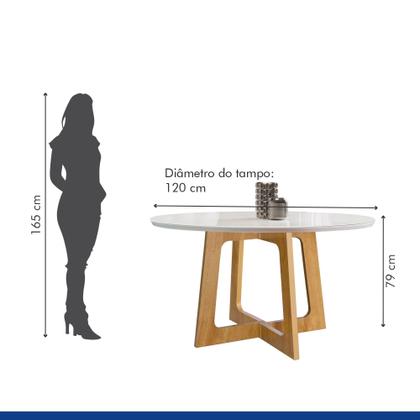 Imagem de Conjunto Mesa Arizona 120cm com 4 Cadeiras Arizona Tampo Redondo Plus com Vidro