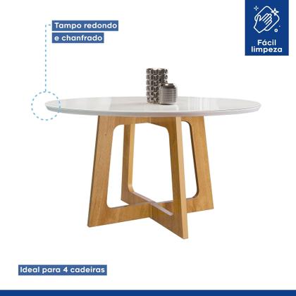 Imagem de Conjunto Mesa Arizona 120cm com 4 Cadeiras Arizona Tampo Redondo Plus com Vidro