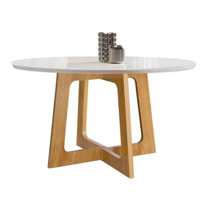 Imagem de Conjunto Mesa Arizona 120cm com 4 Cadeiras Arizona Tampo Redondo Plus com Vidro