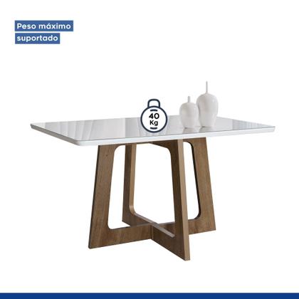 Imagem de Conjunto Mesa Arizona 120cm com 4 Cadeiras Arizona Tampo Smart Plus com Vidro