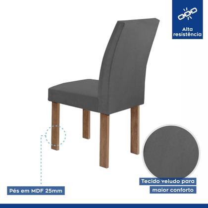 Imagem de Conjunto Mesa Arizona 120cm com 4 Cadeiras Arizona Tampo Smart Plus com Vidro