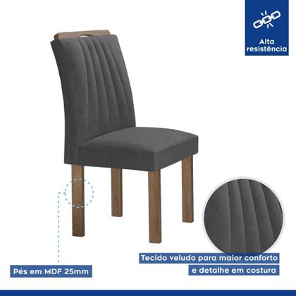 Imagem de Conjunto Mesa Arizona 120cm com 4 Cadeiras Arizona Tampo Smart Plus com Vidro