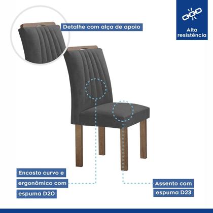 Imagem de Conjunto Mesa Arizona 120cm com 4 Cadeiras Arizona Tampo Smart Plus com Vidro