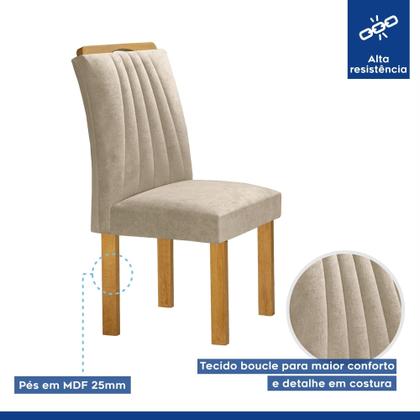 Imagem de Conjunto Mesa Arizona 120cm com 4 Cadeiras Arizona Tampo Smart Plus com Vidro