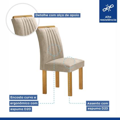 Imagem de Conjunto Mesa Arizona 120cm com 4 Cadeiras Arizona Tampo Smart Plus com Vidro