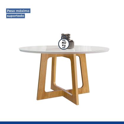 Imagem de Conjunto Mesa Arizona 120cm com 4 Cadeiras Canela Tampo Redondo Plus com Vidro