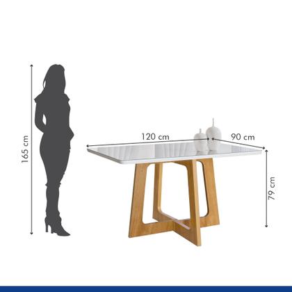 Imagem de Conjunto Mesa Arizona 120cm com 4 Cadeiras Canela Tampo Smart Plus com Vidro