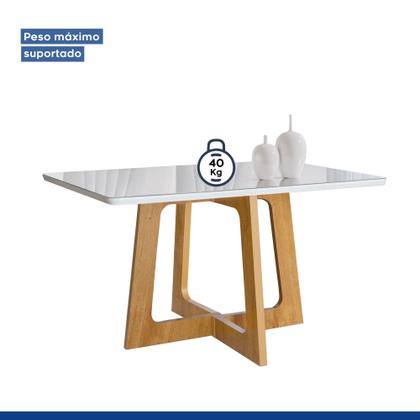 Imagem de Conjunto Mesa Arizona 120cm com 4 Cadeiras Canela Tampo Smart Plus com Vidro