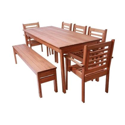 Imagem de Conjunto Mesa, Banco e 4 Cadeiras Madeira Maciça