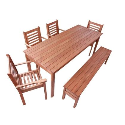 Imagem de Conjunto Mesa, Banco e 4 Cadeiras Madeira Maciça