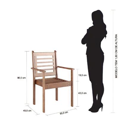 Imagem de Conjunto Mesa, Banco e 4 Cadeiras Madeira Maciça