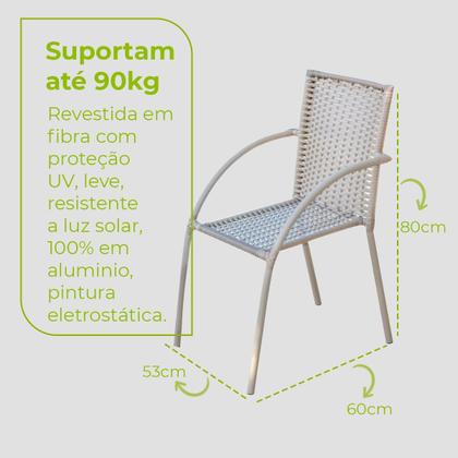 Imagem de Conjunto Mesa Bar Com Cadeiras Leves Areia Varanda Luxo Centro Jogo Resistente Área Externa Piscina