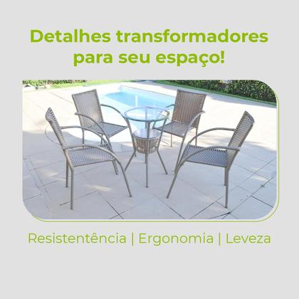 Imagem de Conjunto Mesa Bar Com Cadeiras Leves Areia Varanda Luxo Centro Jogo Resistente Área Externa Piscina
