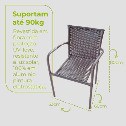 Imagem de Conjunto Mesa Bar Com Cadeiras Marrom Leve Resistente Área Externa Piscina Casa Apartamento