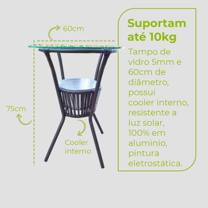 Imagem de Conjunto Mesa Bar Com Cadeiras Marrom Leve Resistente Área Externa Piscina Casa Apartamento