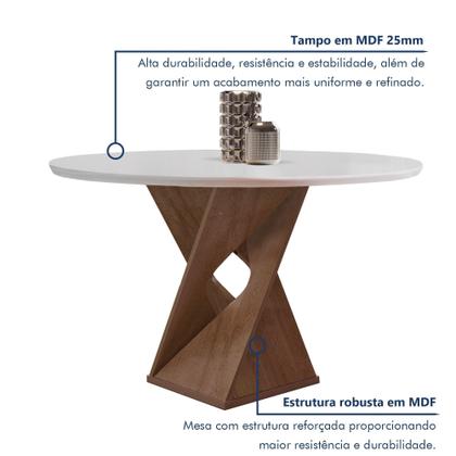 Imagem de Conjunto Mesa Barcelona 100cm com 4 Cadeiras Espanha Tampo Slim Plus Redondo Yescasa